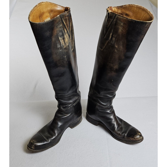 Vtg DEHNER Womens 10 Stock Dress Equestrian Riding Show Boot Leather Tall NARROW - Picture 8 of 16